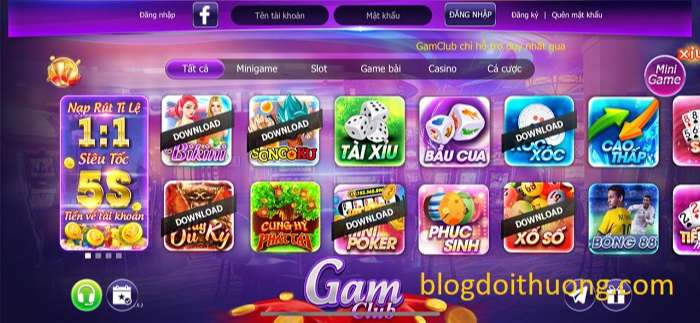 Gamclub - Cổng game đổi thưởng xanh chín | Nạp rút 1-1 - Ảnh 1